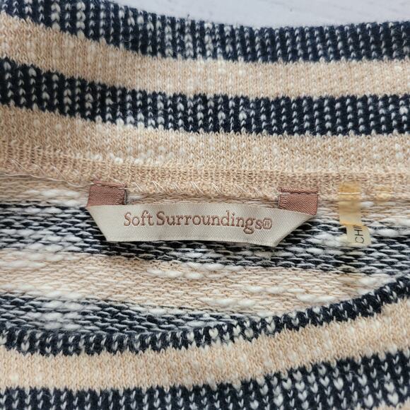 Soft Surroundings Size EST M Marina Stripe Pullover Sweater coastal chic beachy - Picture 8 of 9